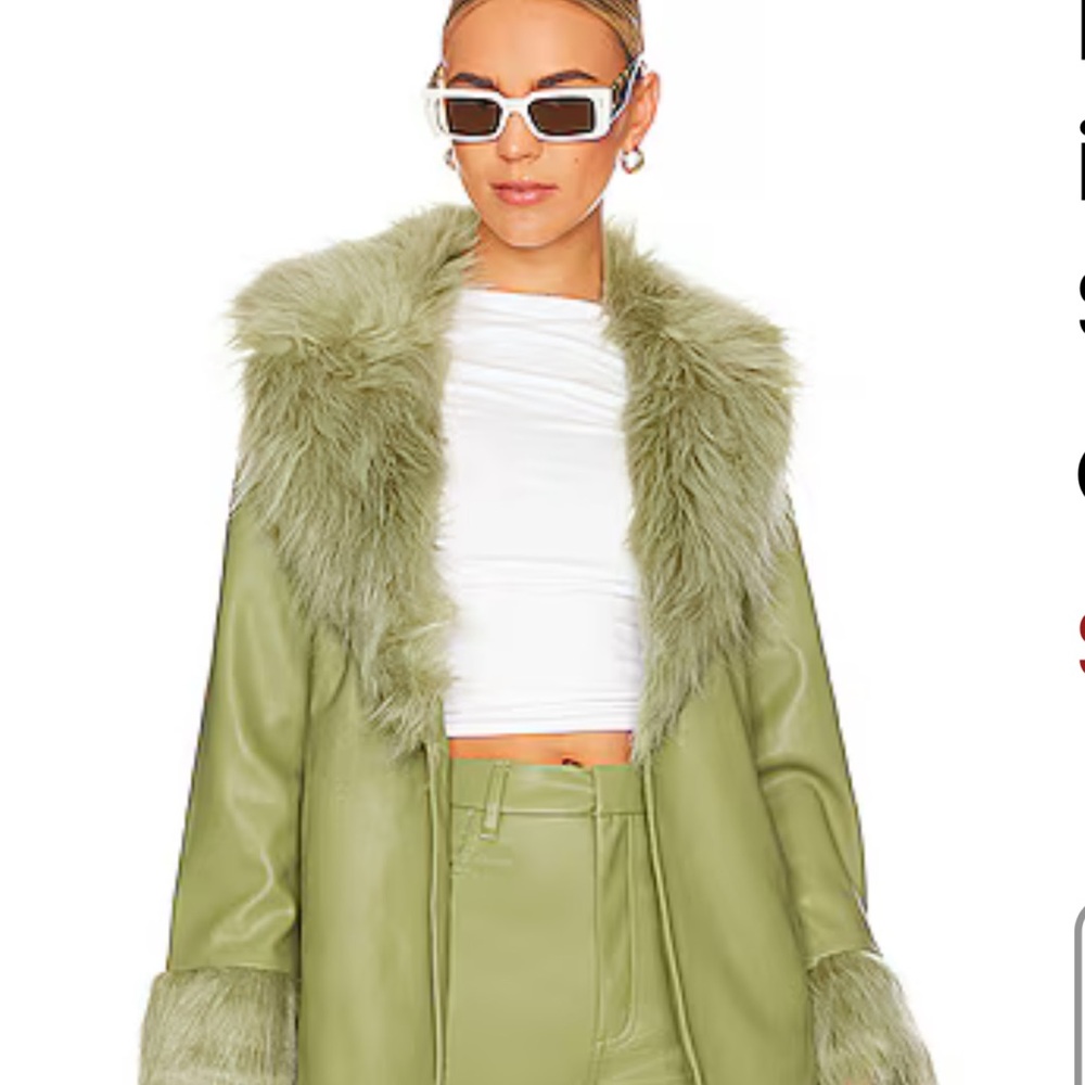 Olive Faux Fur Trimmed Coat